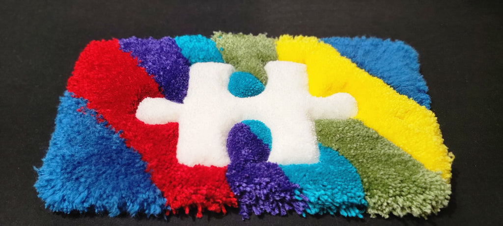 🧩 Autism Awareness Shaggy Mat