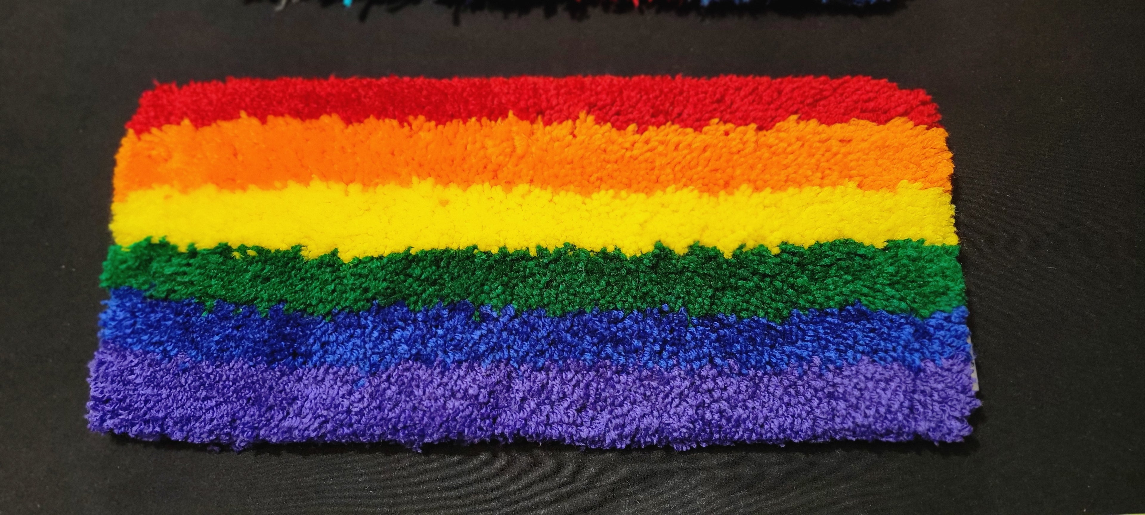 🌈 Rainbow Shaggy Keyboard Mat